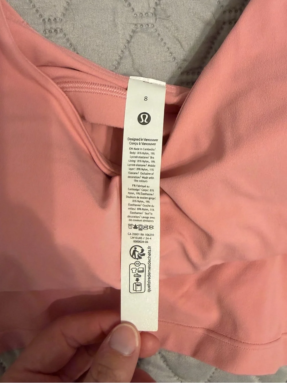 lululemon athletica Align Cropped Cami Tank Top Pink - Size 8